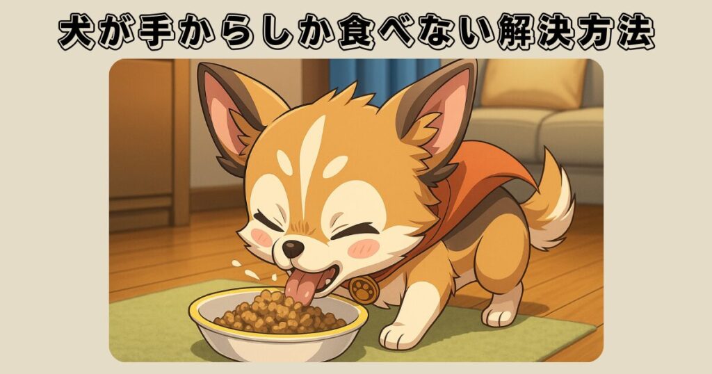 犬がご飯を手からしか食べないときの解決方法