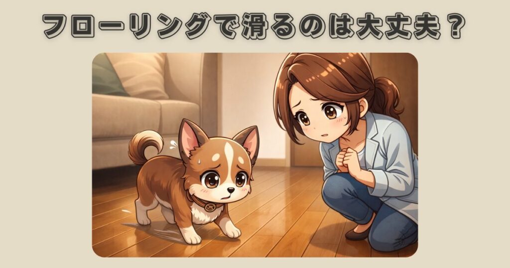 チワワがフローリングで滑るのは大丈夫？と飼い主が心配している様子